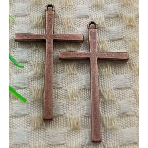 HOOUN 96 Pcs Antique red copper cross Charms Pendant 43x25MM S5039 DIY Jewelry Making