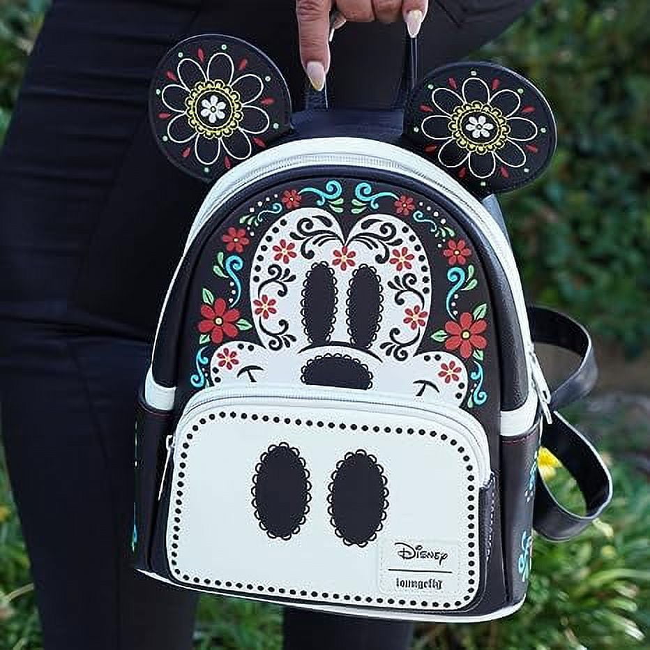 【注目コラボ】Loungefly x Disney ミッキーコーデュロイ2way Loungefly Mickey Mouse Dia De Los Muertos Sugar Skull Mickey