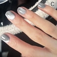 thumbnail image 3 of 24 Pcs/set 3D Cat Eye Fake Nails Shimmer Solid Color Nails Press False French Full Nails, 3 of 8