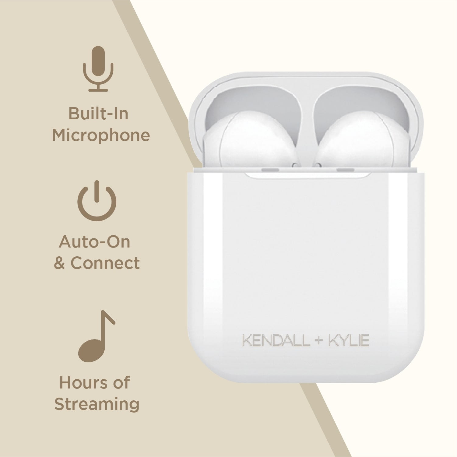 Kendall + Kylie Female Adult Smart Watch w/ Extra Strap & Earbud Set, Black/Gold