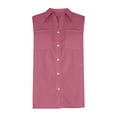 thumbnail image 5 of Women's Lapel Sleeveless Tank Tops Summer Button Down Shirts Office Collared Blouses Ladies Shirts, 5 of 9