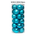 thumbnail image 3 of Hwkond 24pcs Christmas Decorative Balls, Christmas Hanging Ornaments, Electroplated Plastic Ball Barrel Christmas Ball, Christmas Tree Pendant Hanging Ball,Lake Blue(6cm/2.36in), 3 of 9
