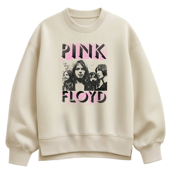 Pink Floyd - Band Pink Logo - Women's Oversized Fleece Crew Sweatshirt