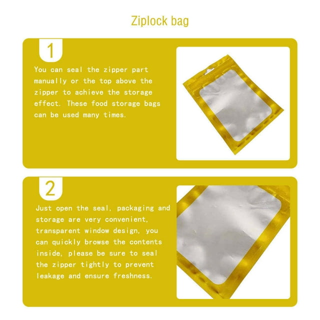 pitrice 100 Pieces Aftercare Bags Resealable Zipper Heat-resistant Ensure Freshness for Packing Coffee Beans Portable Mobile Phone Shell Gold 7.5x12cm