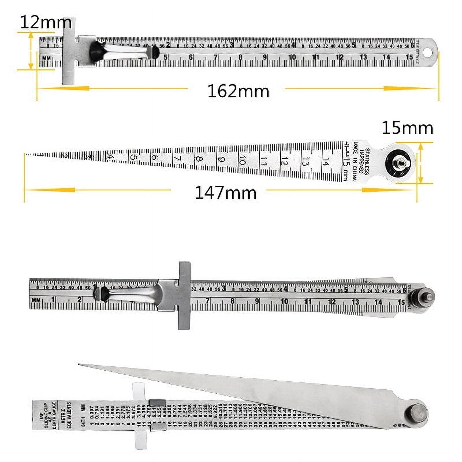 1set High Precision Taper Feeler Gauges 1-15mm Stainless Steel Depth Ruler Gap Hole Welding Inspection Measurement Repair Tool ,Easy to Use