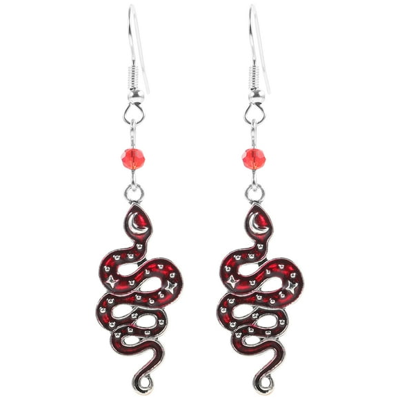 BRIGHTFUFU 1 par de pendientes con forma de serpiente, pendientes sencillos, pendientes colgantes de moda, pendientes de serpiente