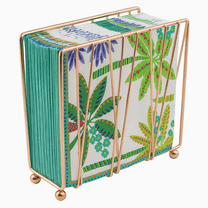 Rose Gold Metal Self Standing Upright Vertical Napkin Holder Dispenser