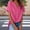 Hot Pink, variant on YHAJDS Top for Women Short Sleeve Shirt Polo Shirts for Women V Neck Solid Color Half Button Cotton Linen Tee