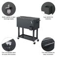 thumbnail image 3 of 80Qt All-In-One Cooler Cart With Bottle Opener, Lower Storage Shelf and Cap Catcher, Outdoor Party Rolling Cooler With Lockable Wheels For Pool Side, Patio, Balcony, Black(34.25 x 15.16 x 35.83)", 3 of 9