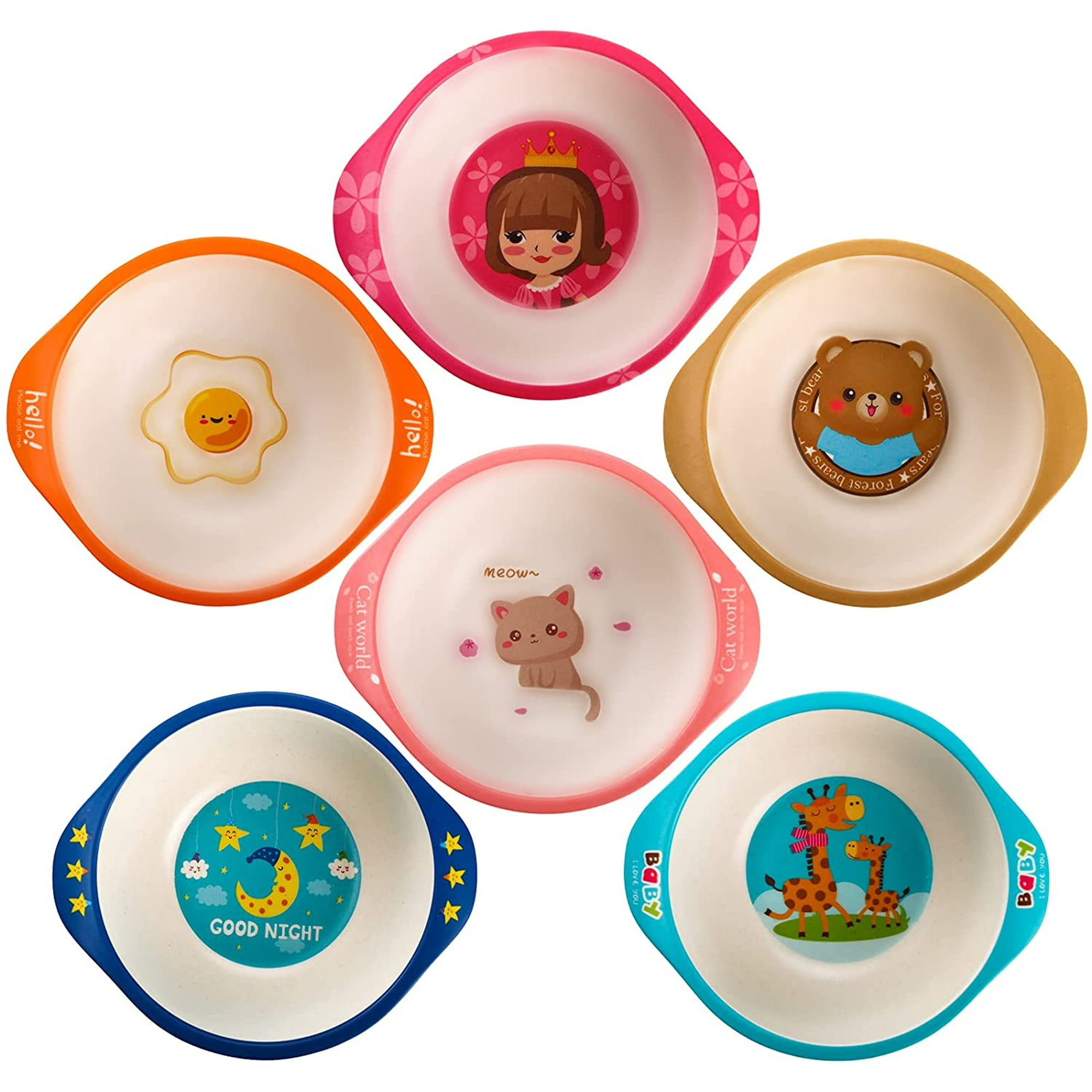 Set of 6 Bamboo Kids Bowls, 8 Oz Unbreakable Cartoon Bowls for kids Children, BPA Free Reusable Snack Bowls Stackable Dinnerware for Birthday and Preschool Graduation, Multicolor | Walmart Canada Set of 6 Bamboo Kids Bowls, 8 Oz Unbreakable Cartoon Bowls for kids Children, BPA Free Reusable Snack Bowls Stackable Dinnerware for Birthday and Preschool Graduation, Multicolor | Walmart Canada