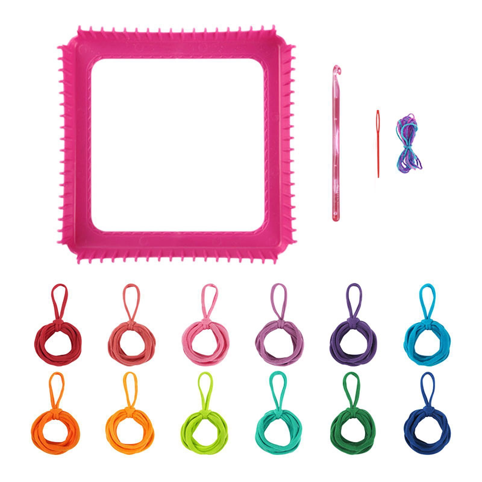 balikha Weaving Loom Kit Toys DIY Knitting Crochet Portable Crafts Gifts Potholder Loops Making Kits Sewing Craft for Adults Children 12 Colors