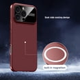 thumbnail image 2 of Dteck Magnetic Case for iPhone 16 Pro,Luxury Leather Case Compatible with MagSafe Shockproof Heat Dissipation Bumper Cover for iPhone 16 Pro,Winered, 2 of 8