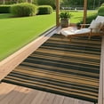thumbnail image 3 of Twister.CK Outdoor Rug 8' x 10' Waterproof Patio Rug, Reversible Plastic Outside Carpet, Striped Camping Straw Rugs, for RV Camping Deck Balcony Backyard, Black Brown, 3 of 9