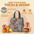 thumbnail image 5 of Pioneer Flower Floral Print Pattern Insulated Lunch Bag for Women & Adults,Large Portable Soft Cooler Lunch Bag,Thermal Food Storage Tote with Pearl Cotton,8.66L,8.75x5.75x9.5 Inch, 5 of 6