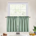 thumbnail image 2 of CAROMIO 2Pcs Small Kitchen Tier Curtain, Waffle Weave Textured Tailored Waterproof Window Covering Cafe Curtain 30" x 24", Sage, 2 of 7
