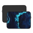 thumbnail image 3 of Bingfone Blue Marble And Gold Laptop Sleeve Case 15 Inch, 360° Protective Computer Carrying Bag, 3 of 9