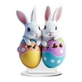 thumbnail image 6 of YWIYIUD 2PCS Easter RabbitEggs Decorations Spring Easter Centerpieces 2D Flat Acrylic RabbitEgg Figurines Table Ornament for Farmhouse Home Kitchen Easter Party,Birthday Gifts, 6 of 9