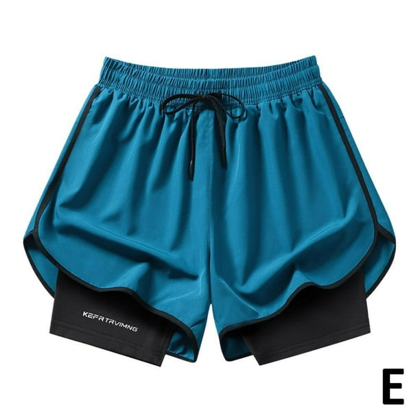 TQEHS Pantalones deportivos de verano Pantalones cortos deportivos populares de doble capa para hombres y mujeres яξ ;т