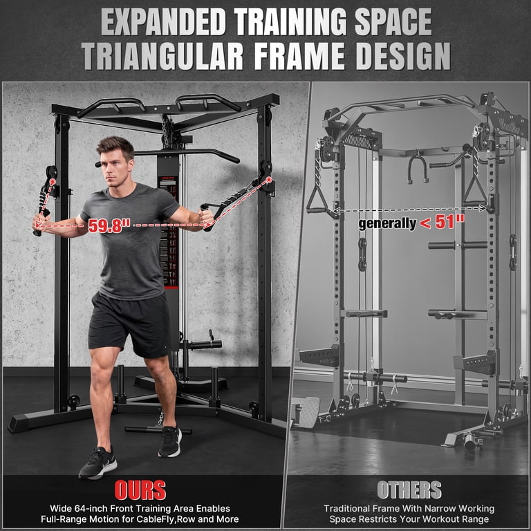 Forgemus Fitness Cable Crossover Machine, 10-in-1 Functional
