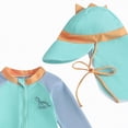 thumbnail image 5 of Ccpelsie Baby Boys Swimsuit One Piece Striped Zipper Bathing Suit Rash Guard Long Sleeve Swimwear Sunsuit(Green,6-12 Months), 5 of 7