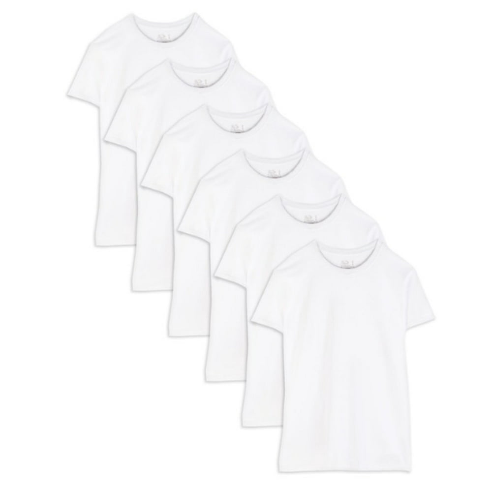 Fruit of the Loom - Fruit of the Loom Men's White Crew Neck Undershirts Cotton Tees, 6 Pack