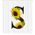 thumbnail image 3 of Ambesonne Letter S Shower Curtain, Sunflower Art Design, 69"Wx84"L, Yellow Green Black, 3 of 3
