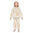 thumbnail image 2 of Fluffy Pajamas Set Fuzzy Winter Warm Pj Sets Pullover Tops and Long Pants Capybara Pattern Small, 2 of 8