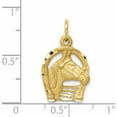 thumbnail image 4 of 10K Yellow Gold Solid Diamond-Cut Horsehead In Horseshoe Charm (20 X 13) Made United States 10c572, 4 of 6