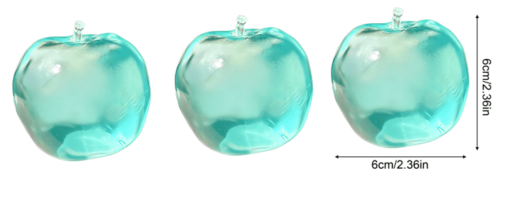 3PCS 2.6x2.6 in Realistic Blue Apple Shape Simulation Stress Ball, High-elasticity Fruit Cute Slow Rising Squeeze, Blue Apple Soft Squeeze Dough for Anxiety Relief, Party, Graduation Gift