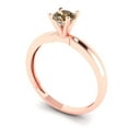thumbnail image 2 of 0.5 ct Round Cut Simulated Champagne Diamond Solitaire Engagement Ring for Women in 18K Rose Gold, 2 of 5
