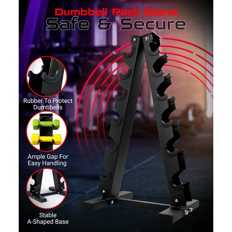 Fitness Alley Dumbbells Storage Rack Neoprene Dumbbells Weight Rack 2.0MM Thickness Weight Organizer Stand for Home Gym 6 Holder