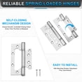 thumbnail image 3 of 5x3 Inch Non-Mortise Door Hinges, 2 Pcs Non-Mortise Stainless Steel No Noise Door Hinges with Screw, Silver (0.55"), 3 of 7