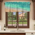 thumbnail image 6 of Teal Ombre Coastal Curtain Valances for Windows, Kitchen Valance Window Treatments Panel 2 Pack, Summer Nautical Beach Ocean Seaside Rod Pocket Short Curtains for Bathroom Bedroom 60 x 18 Inch, 6 of 8