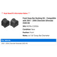 thumbnail image 2 of Front Sway Bar Bushing Kit - Compatible with 2001 - 2006 Chevy Silverado 2500 HD 2002 2003 2004 2005, 2 of 2