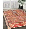 thumbnail image 3 of Ahgly Company Machine Washable Indoor Rectangle Contemporary Tangerine Pink Area Rugs, 8' x 10', 3 of 7