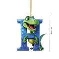 thumbnail image 2 of Needhep Personalized Dinosaur Christmas Ornament, Christmas Dinosaur 26 Letter Cartoon Pendant, 2028 Plastic Monogram Xmas Tree Decorations with Hanging Rope Unique Customized Funny Gift for Kids (H), 2 of 9