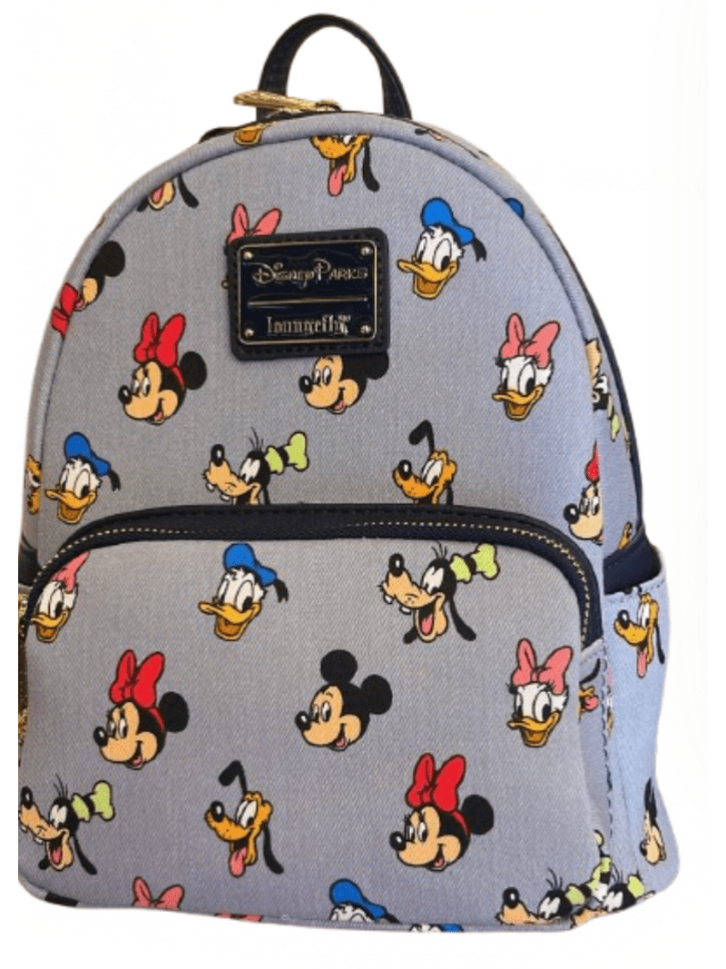 Disney Parks Mickey and Friends Happy Faces Loungefly Gray