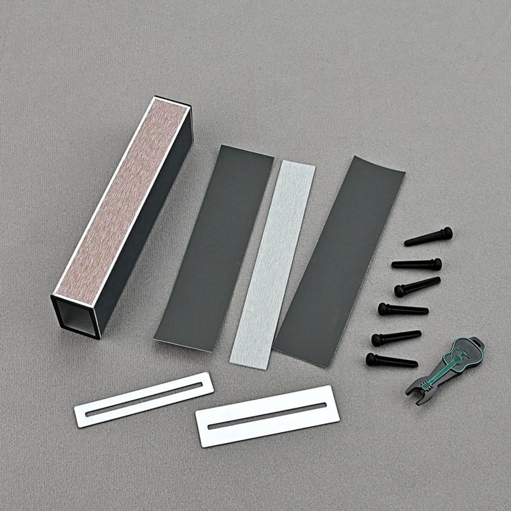 Yihuala Guitar Fret Leveler Beam Leveling , Fingerboard Guard Protector, Sanding Paper Guitar Fingerboard Luthier Tools Set