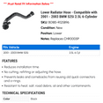 thumbnail image 2 of Lower Radiator Hose - Compatible with 2001 - 2003 BMW 525i 2.5L 6-Cylinder 2002, 2 of 2