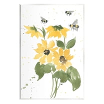 Stupell Industries Buzzing Bees Flower Blossom Graphic Art Unframed Art Print Wall Art, Design by Lucille Price
