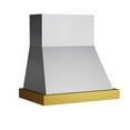 thumbnail image 2 of 36 in. 600 CFM Wall Mounted Range Hood in Stainless Steel with Gold Accents, 2 of 7