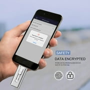 Topesel 128GB USB 3.0 Flash Drive, 3-In-1 Metal USB, for iphone External Storage, OTG Android Phone and Computer, Silver