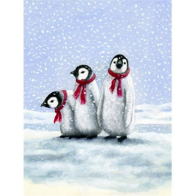 Penguins by Daphne Baxter Flag Canvas House Size
