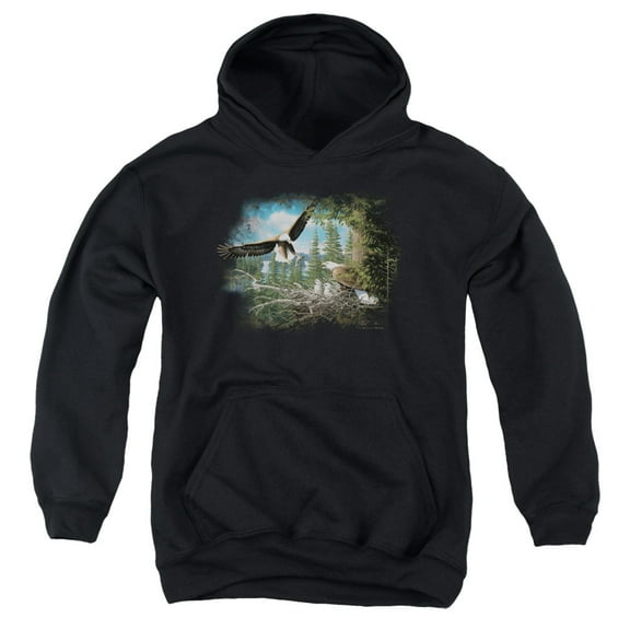 Wildlife - Spring Bald Eagles - Youth Hooded Sweatshirt - Large
