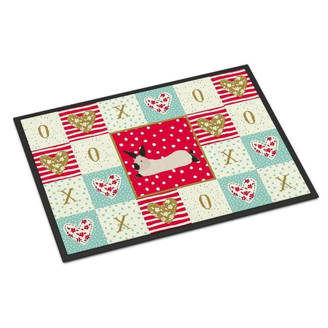 Carolines Treasures CK5394MAT Tapis Intérieur Ou Extérieur 18 x 27 Po. California White Rabbit Love