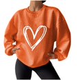 thumbnail image 2 of kkbbma Clearance Under $1 Women Heart Print Fall Sweatshirts Casual Loose Long Sleeve Shirts Tops Comfy Lightweight Crewneck Pullover Tops Sweaters, 2 of 4