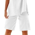 thumbnail image 5 of RYRJJ Cotton Linen Shorts for Women Knee Length Plus Size Summer Casual Beach Elastic Waist Drawstring Comfy Trendy Shorts(White,5XL), 5 of 5