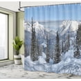 thumbnail image 5 of Ambesonne Winter Shower Curtain, Woodland Snowy Mountain, 69"Wx75"L, White Green, 5 of 5