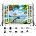 thumbnail image 7 of Hawaiian Tropical Beach Backdrops for Photoshoot, Summer Hawaii Sea Scene Picture Party Decorations Wall Backdrop for Photography Decor Banner, Photographic Studio Photo Backgrounds 10X10 FT, 7 of 7