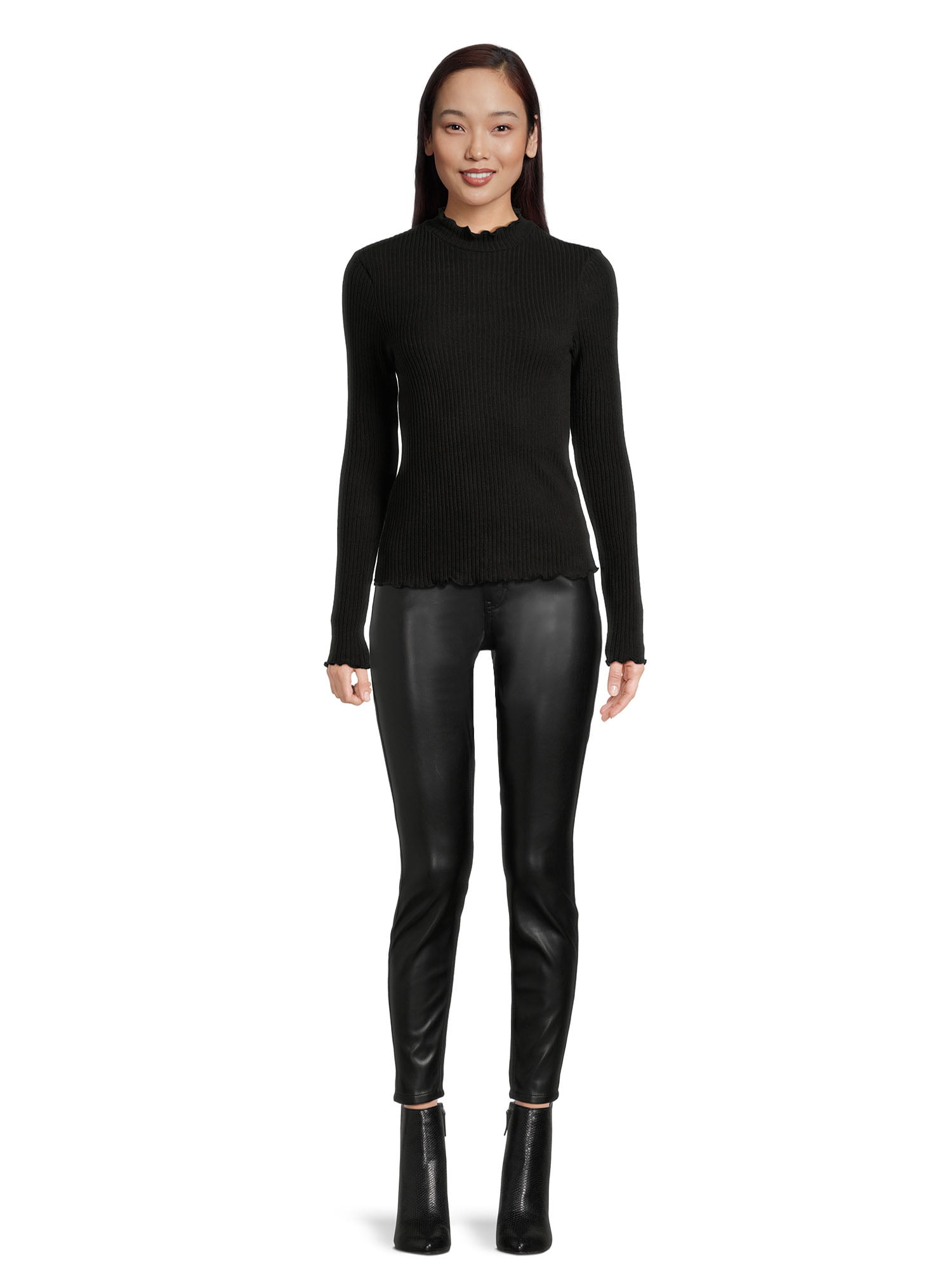 Self Esteem Juniors Mock Neck Ribbed Top